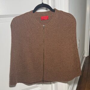 Lanvin Chocolate Knit Cape with Zipper